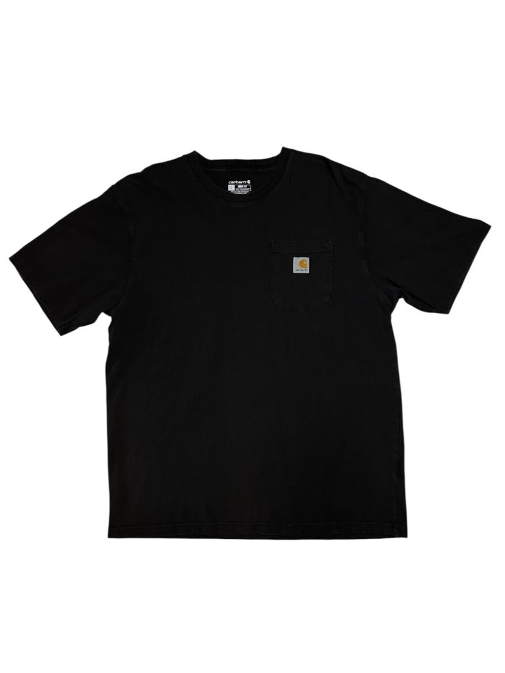 🫶 Carhartt Men's K87 Pocket Tee Black Loose Fit Heavyweight T-Shirt ~ Large - Picture 2 of 7